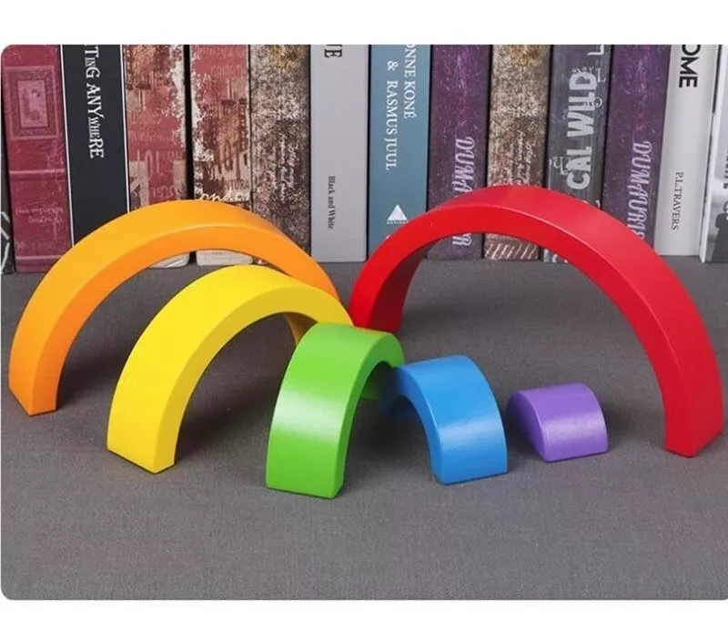 JUEGO MULTICOLOR ARCOIRIS MADERA MONTESSORI ELUN STORE - 5