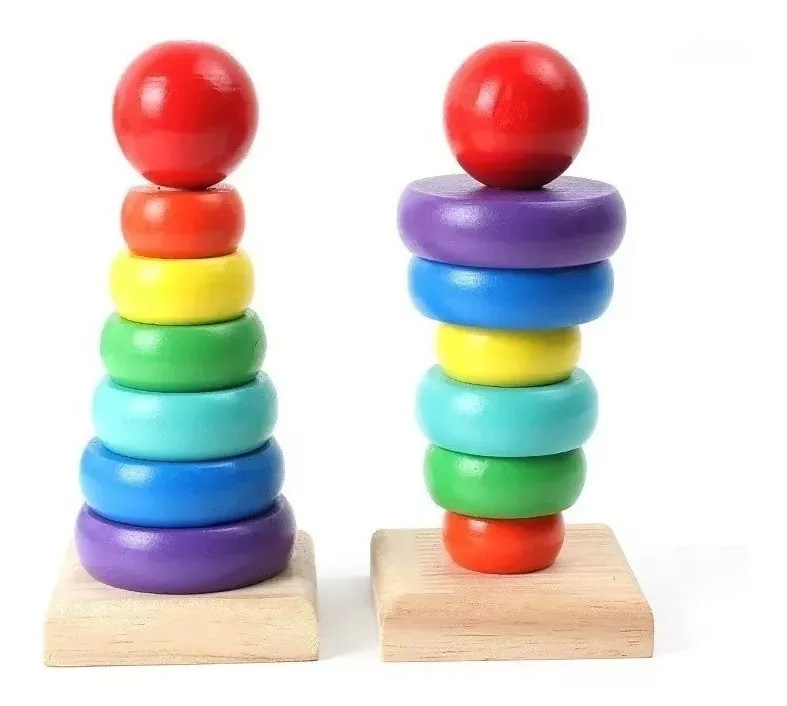 BLOQUES TORRE DE MADERA MULTICOLOR JUGUETE DIDACTICO MADERA PARA NIÑOS - 3