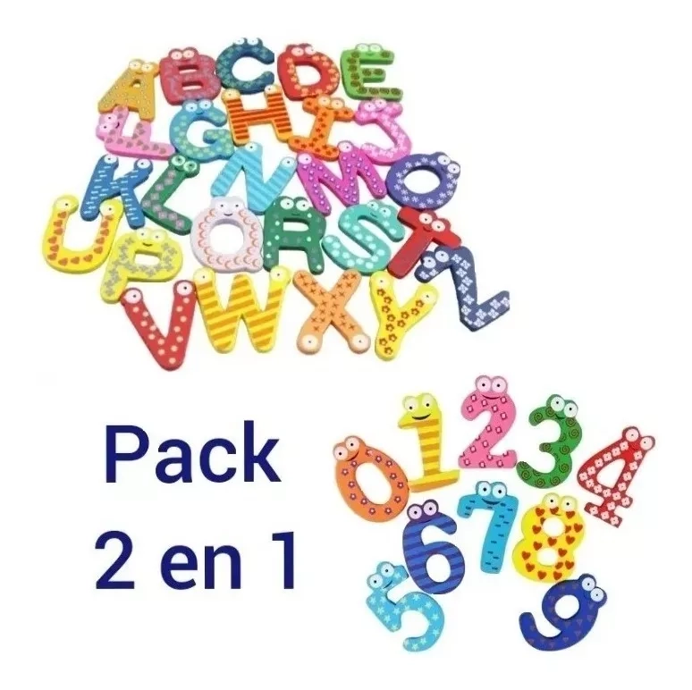 JUGUETE MULTICOLOR LETRAS ABECEDARIO + NÚMEROS MAGNÉTICOS MONTESSORI DIDÁCTICO - 1