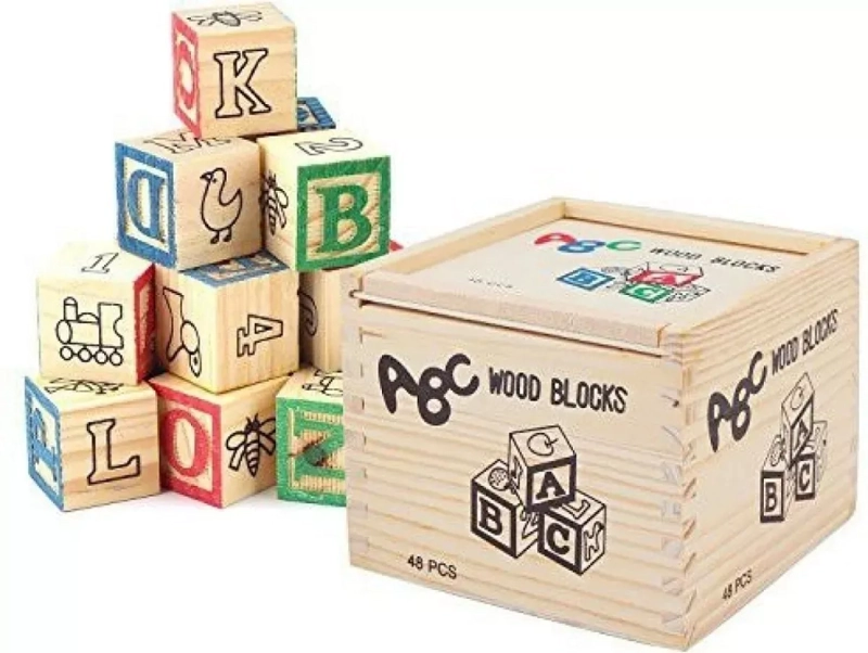 CUBO DE MADERA MULTICOLOR 48 PIEZAS JUGUETE MONTESSORI - 5