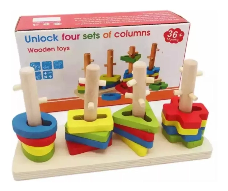 JUEGO DE DIFICULTAD DE ENCAJE MULTICOLOR 4 ESTACIONES - 1