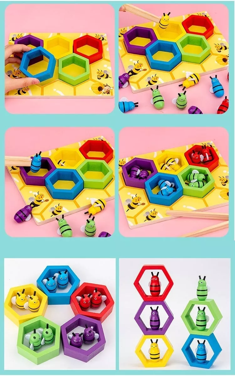 JUEGO DE COLMENA DE ABEJAS MONTESSORI EDUCACIÓN COGNITIVA - 2