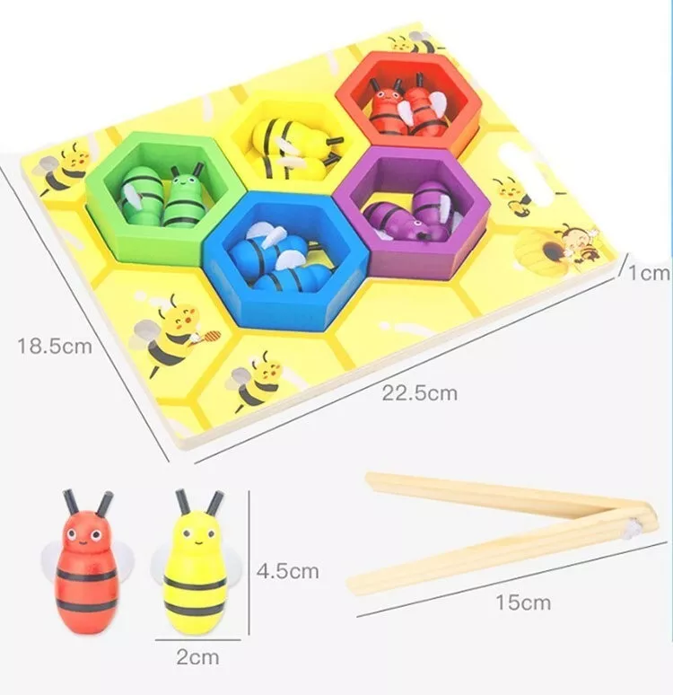 JUEGO DE COLMENA DE ABEJAS MONTESSORI EDUCACIÓN COGNITIVA - 3