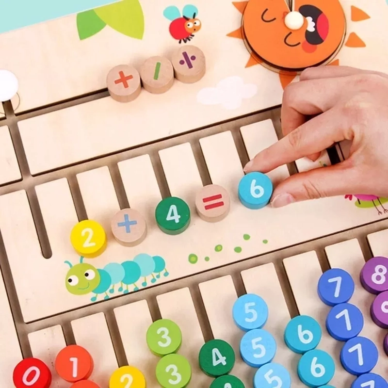ABACO MULTICOLOR DE MADERA TABLERO DIDÁCTICO NIÑOS SUMAS MATEMÁTICA - 3