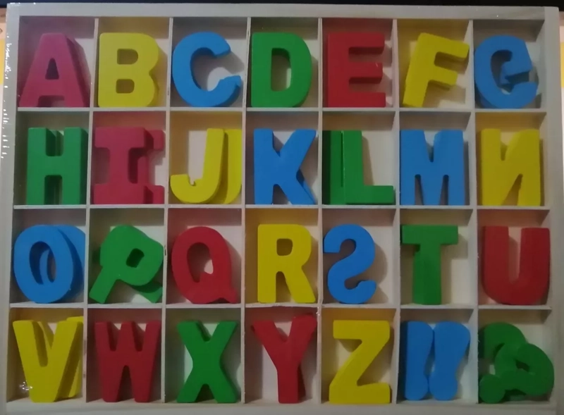 JUGUETE MULTICOLOR LETRAS DE MADERA ABC DOBLE COLORES DIDACTICO EDUCATIVO - 2