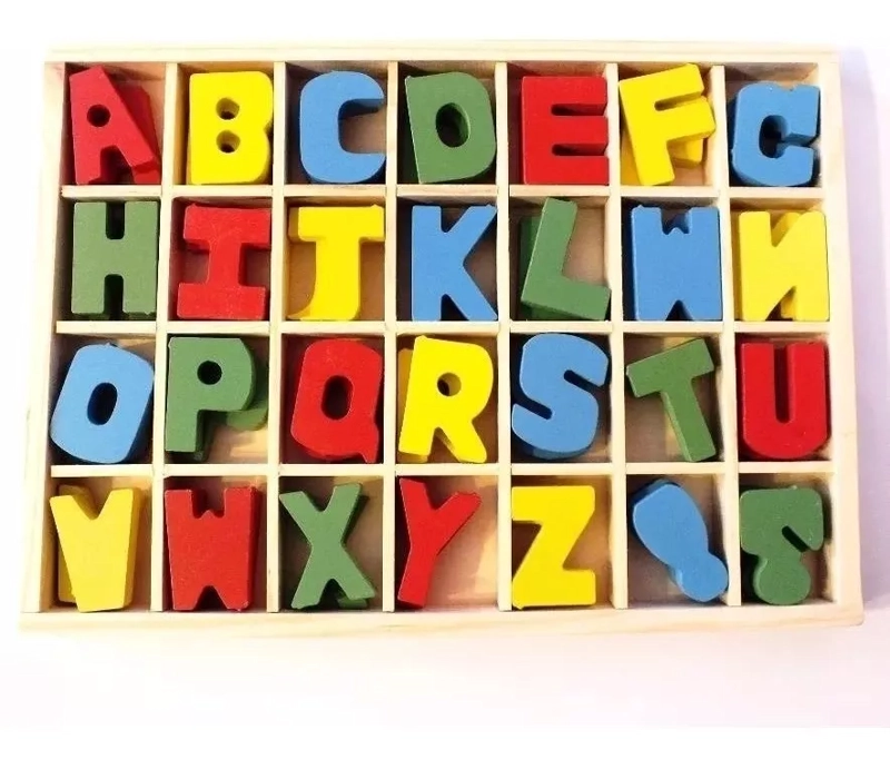 JUGUETE MULTICOLOR LETRAS DE MADERA ABC DOBLE COLORES DIDACTICO EDUCATIVO - 3