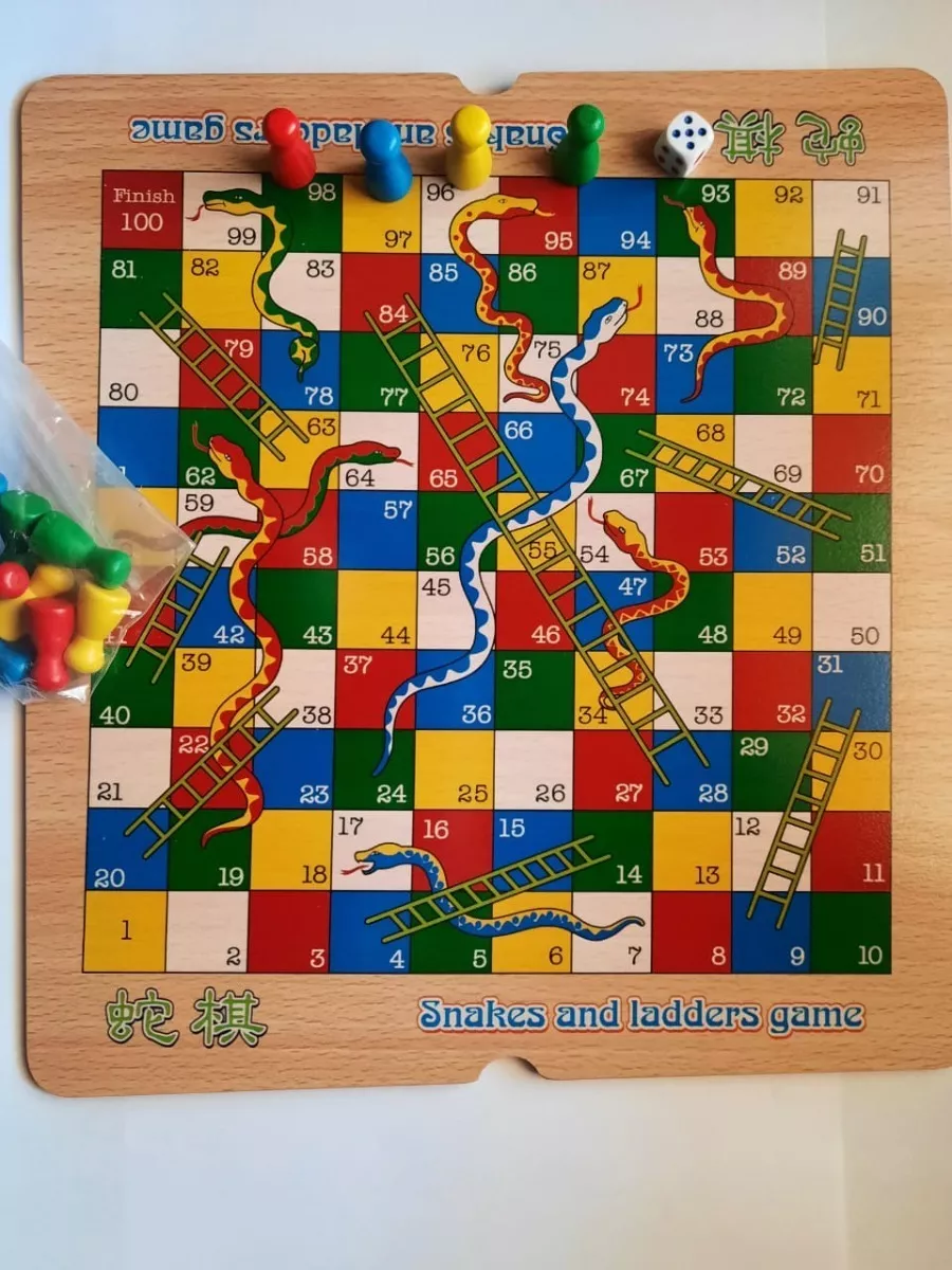 JUEGO DE MESA TABLERO 2 JUEGOS EN 1 (LUDO Y SERPIENTES) - 1