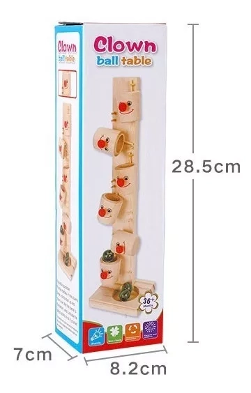 JUEGO JUGUETE DE DOMINO DE MADERA 6 CUBOS Y CANICA MONTESSORI - 3