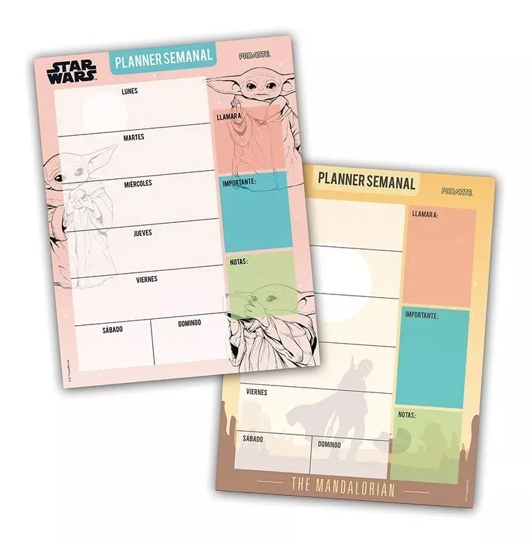 PLANNER SEMANAL THE MANDALORIAN 2 DISEÑOS STAR WARS PROARTE - 2