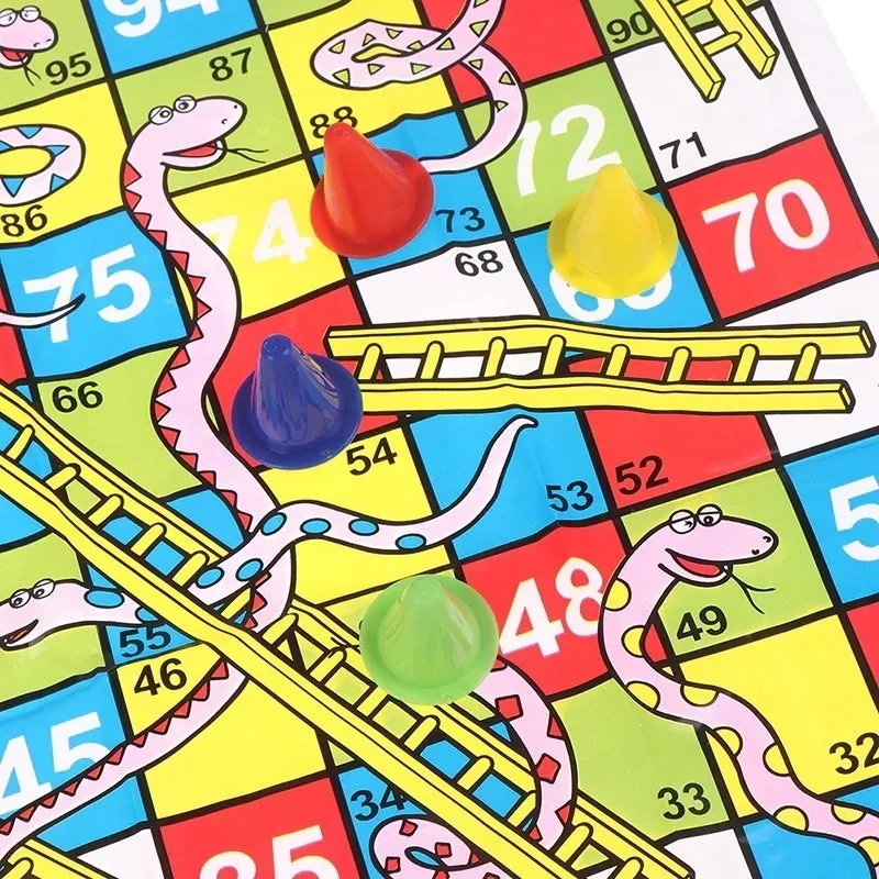 JUEGO DE MESA ALFOMBRA DE PAPEL +4 PIEZAS AJEDREZ SERPIENTES - 3