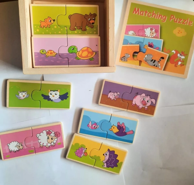 JUEGO TOLIPA DE DOMINÓ ANIMALES 32 PIEZAS JUGUETE MADERA - 1