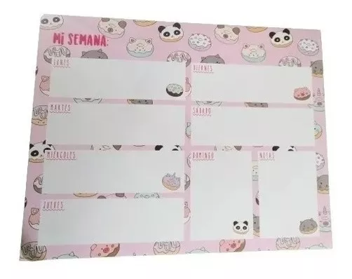 1 SET PLANNER SEMANAL 30 HOJAS PAPELERIA KAWAII - 2