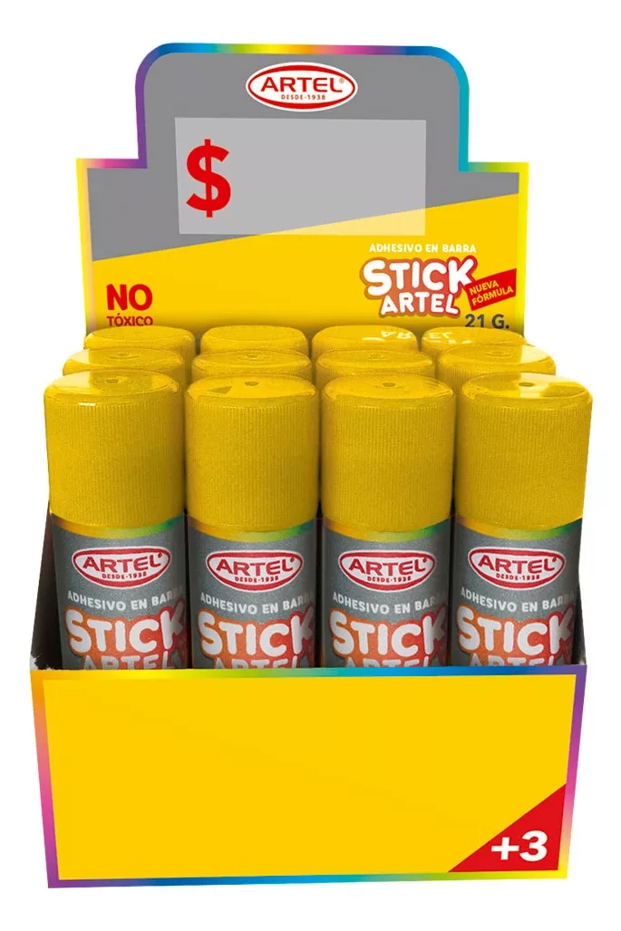 CAJA 12 ADHESIVO PEGAMENTO BARRA STICK 21 GRS C/U ARTEL - 1