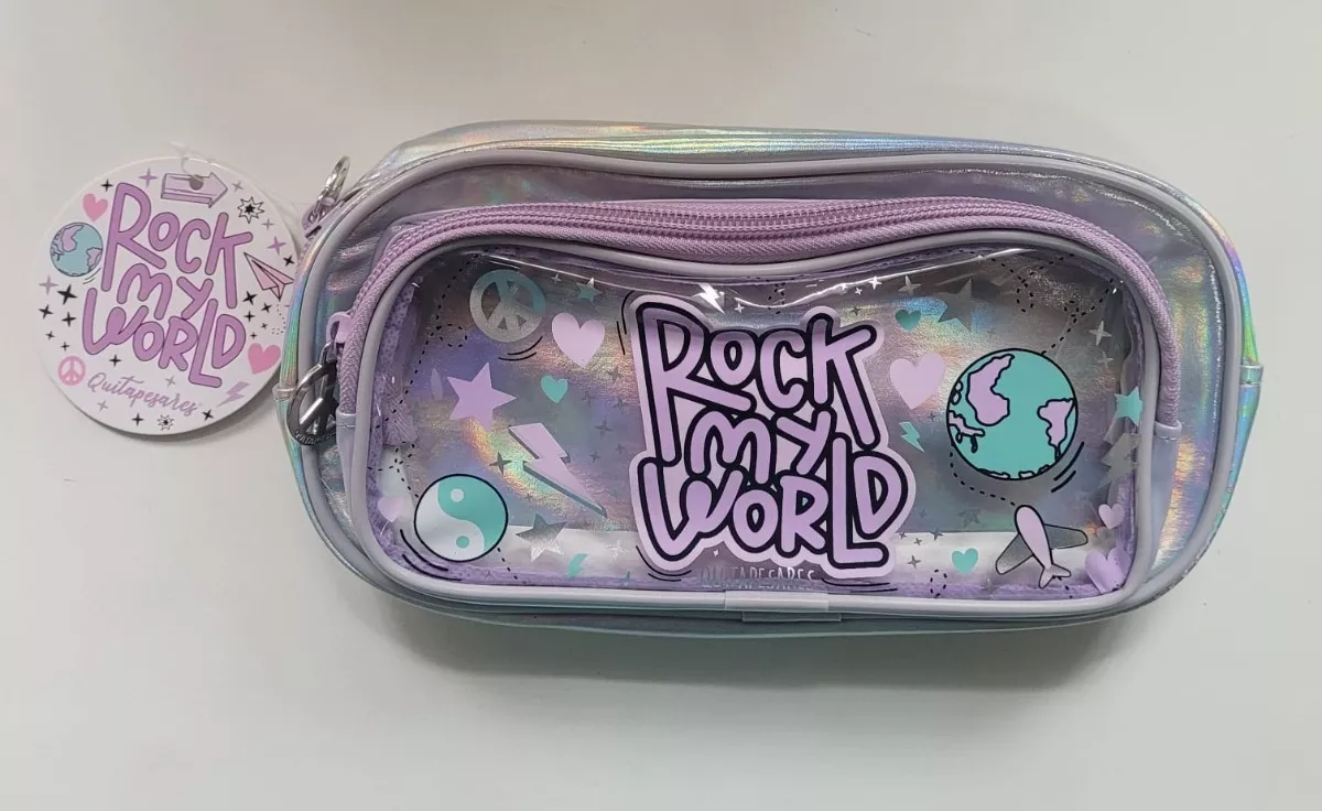 ESTUCHE MOOVING ROCK MY WORLD CON BOLSILLO TRANSPARENTE - 1