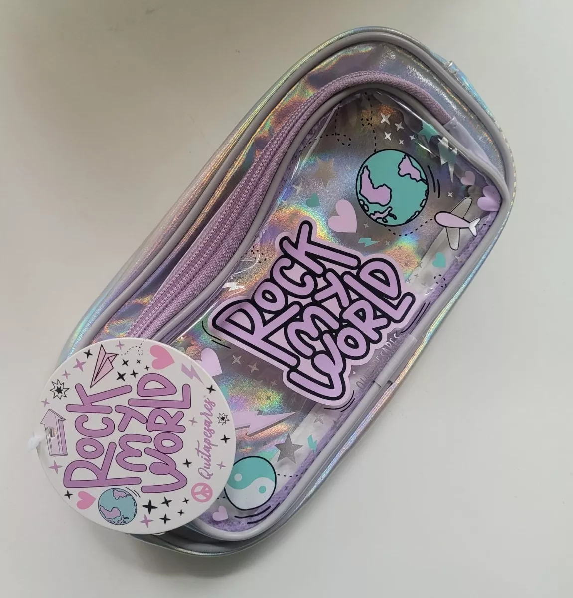 ESTUCHE MOOVING ROCK MY WORLD CON BOLSILLO TRANSPARENTE - 2