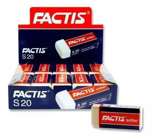 GOMA DE BORRAR FACTIS S-20 CAJA 20 UNIDADES - 1
