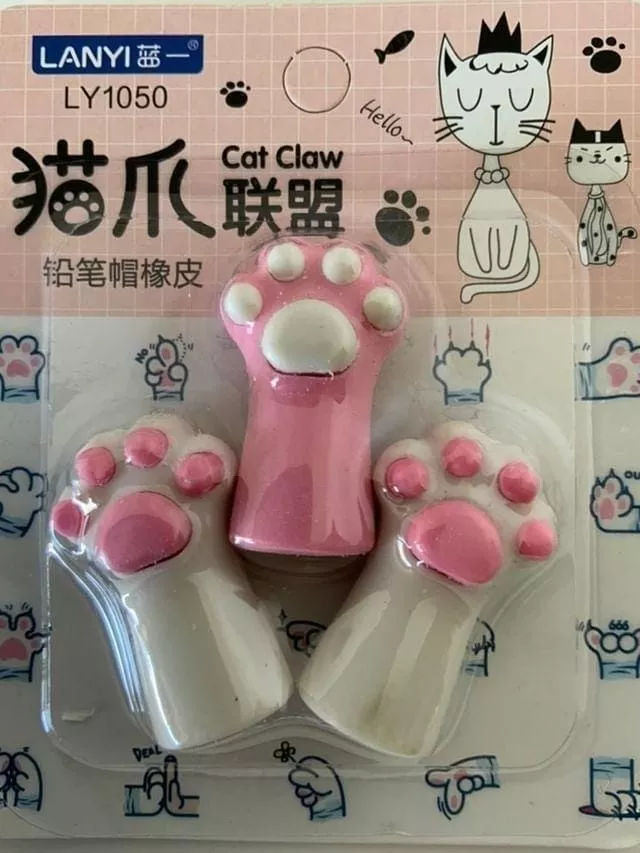 SET DE 6 GOMAS DISEÑO GARRITAS DE GATO (2 SET) - 2