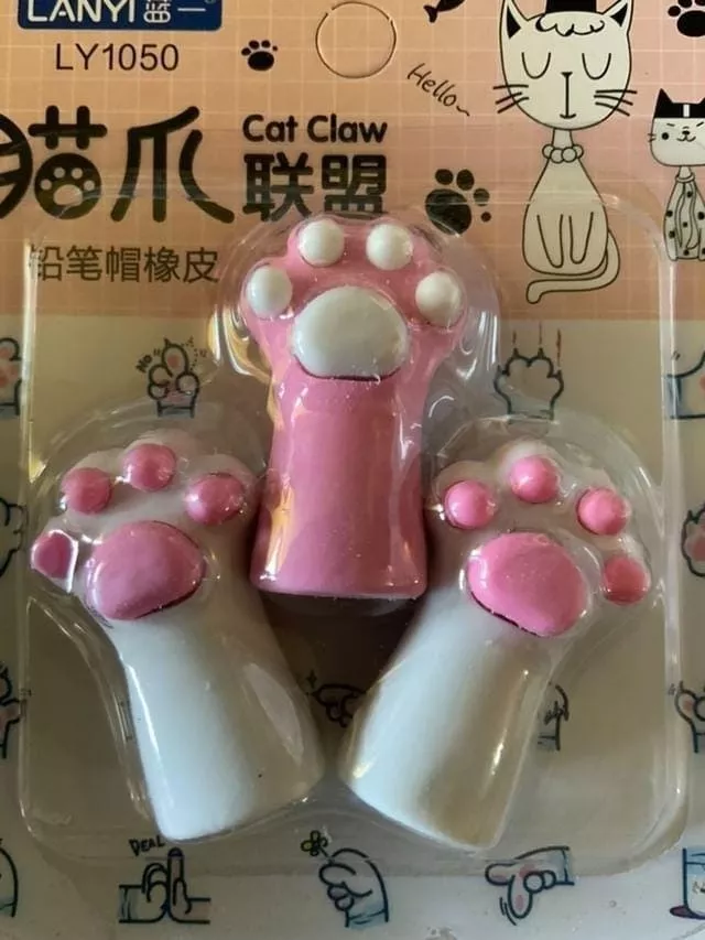 SET DE 6 GOMAS DISEÑO GARRITAS DE GATO (2 SET) - 4