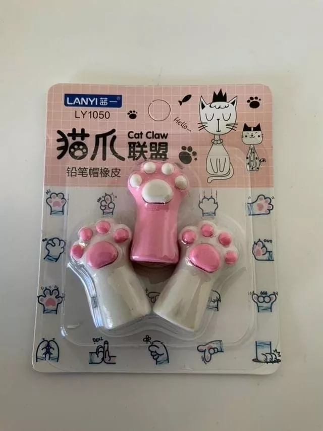 SET DE 6 GOMAS DISEÑO GARRITAS DE GATO (2 SET) - 5