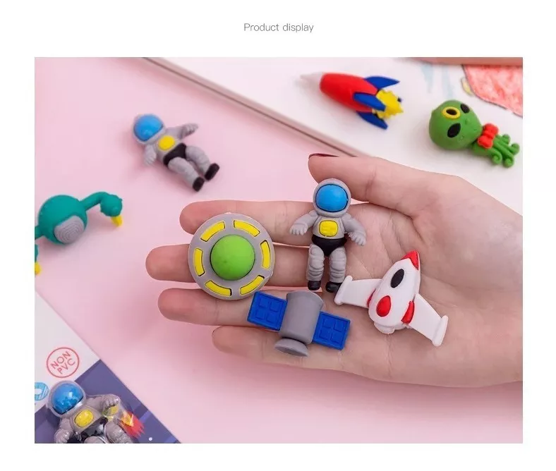 PACK 6 SET GOMAS DE BORRAR INFANTILES SURTIDOS KAWAII - 2