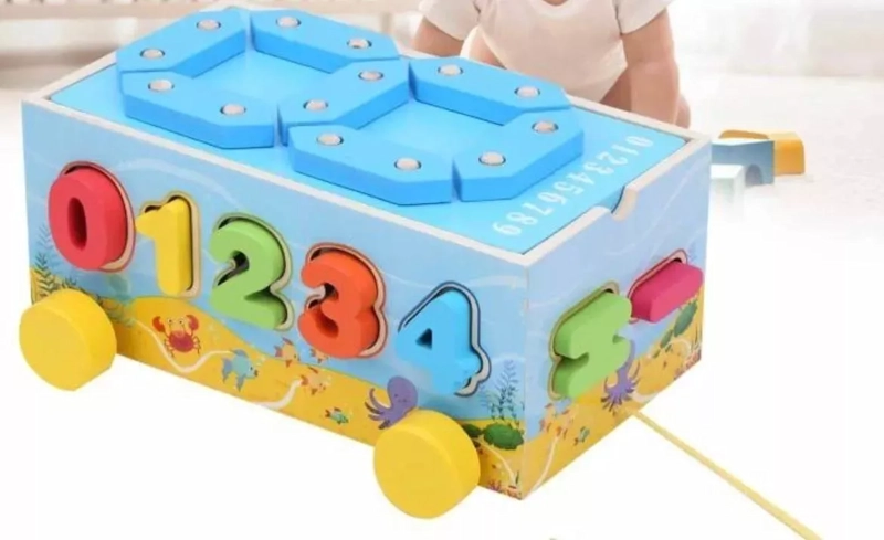 CARRO AUTO CAJA DE ARRASTRE CON BLOQUES DE ENCAJE FIGURAS - 1