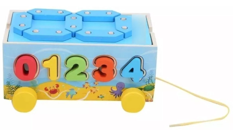 CARRO AUTO CAJA DE ARRASTRE CON BLOQUES DE ENCAJE FIGURAS - 3