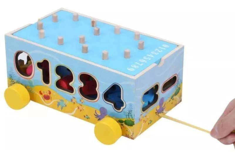CARRO AUTO CAJA DE ARRASTRE CON BLOQUES DE ENCAJE FIGURAS - 4