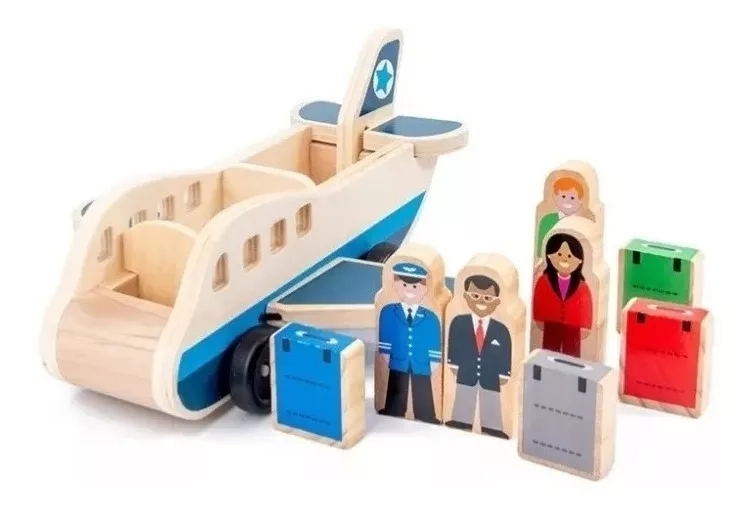 CAMIÓN PACK + AVIÓN MADERA JUGUETE DIDÁCTICO INFANTIL - 3