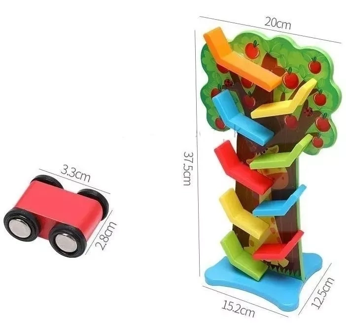 PISTA ARBOL AUTO JUGUETE DIDÁCTICO MADERA NIÑOS - 1