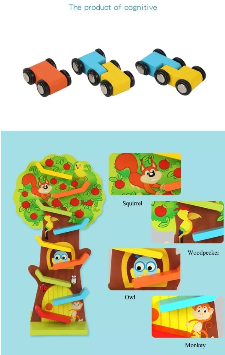 PISTA ARBOL AUTO JUGUETE DIDÁCTICO MADERA NIÑOS - 4