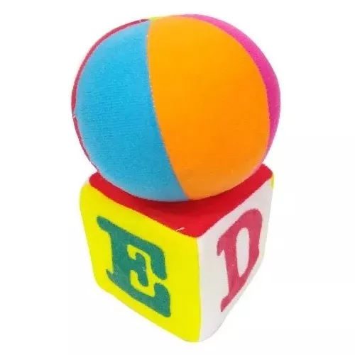SET PELOTA Y CUBO SENSORIAL BEBE NIÑO INFANTIL - 1