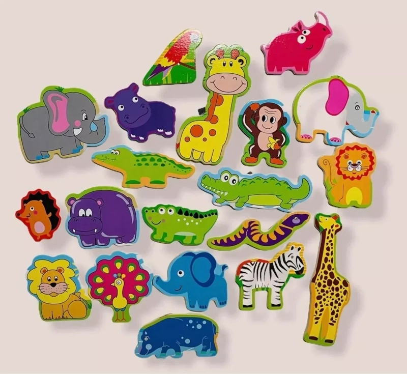 SET DE ANIMALES DIDÁCTICO MADERA MAGNÉTICOS EDUCATIVOS - 1