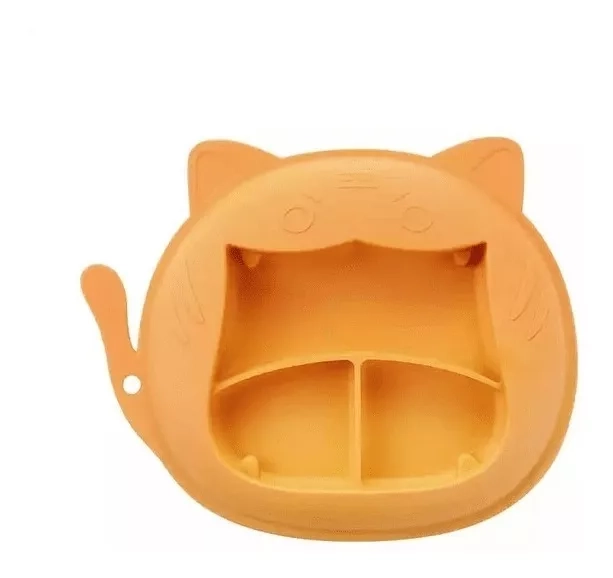PLATO SILICONA INFANTIL BEBÉ DISEÑO TIGRE CELESTE - 2