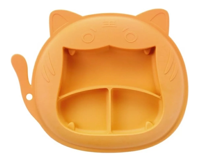 PLATO SILICONA INFANTIL BEBÉ DISEÑO TIGRE CELESTE - 3