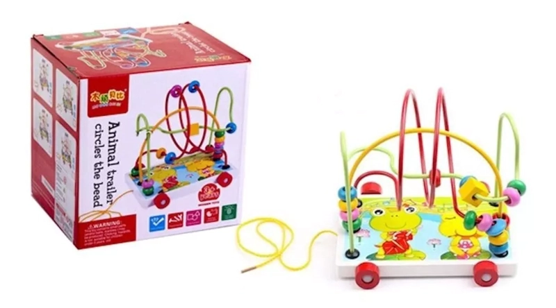 CARRITO MOTRICIDAD /DIVERTIDOS CARROS CON CUENTAS COLORES MULTICOLOR - 1