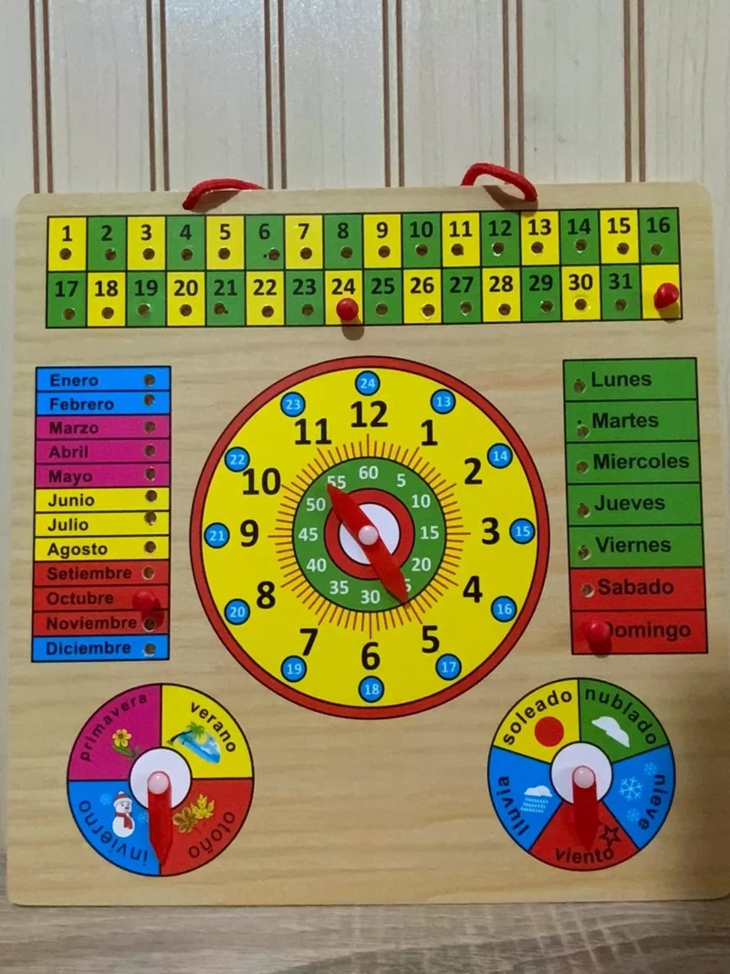 CALENDARIO MULTIFUNCIONAL RELOJ MONTESSORI NEGRO - 2