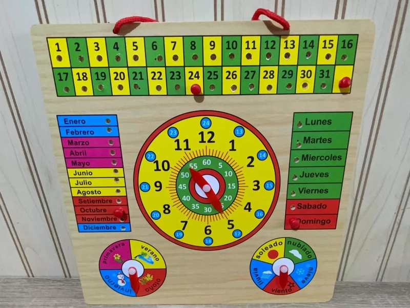 CALENDARIO MULTIFUNCIONAL RELOJ MONTESSORI NEGRO - 3
