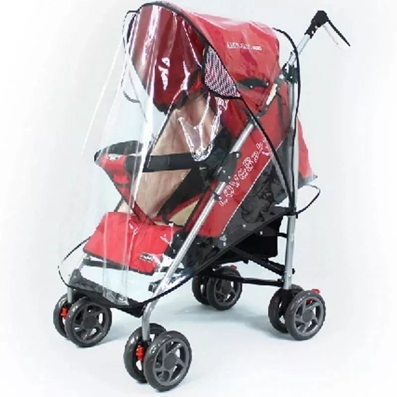CUBRE COCHE NEGRO BEBE TRANSPARENTE PROTECTOR LLUVIA VIENTO POLVO - 1