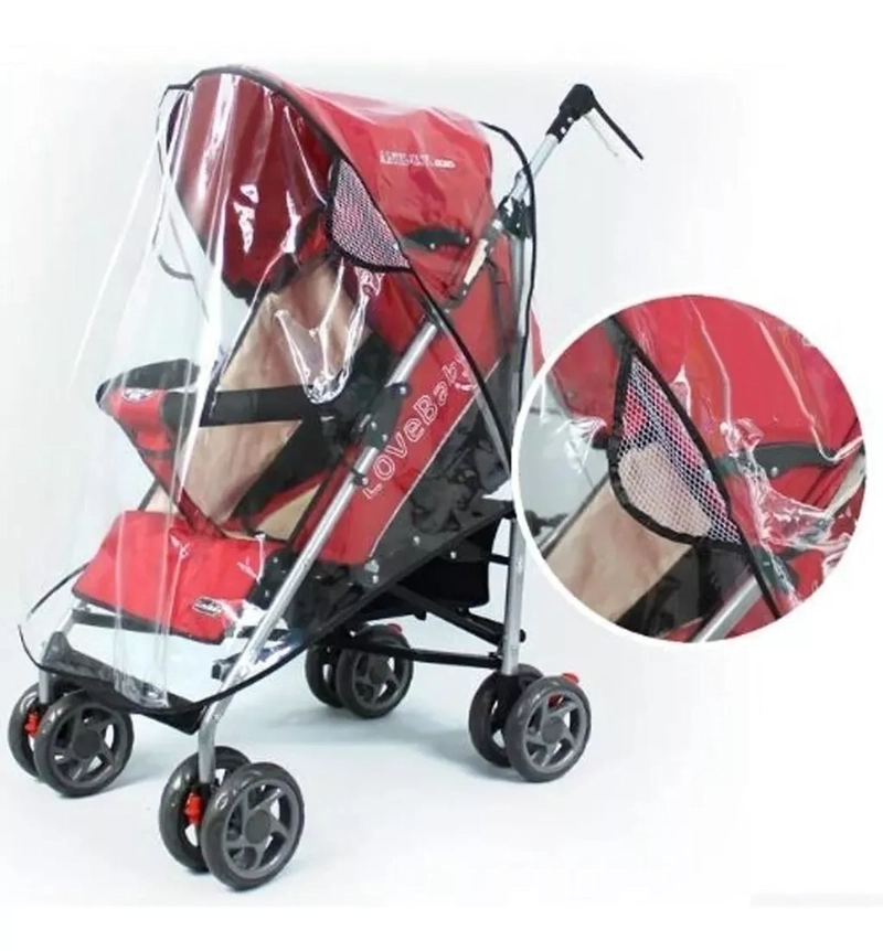 CUBRE COCHE NEGRO BEBE TRANSPARENTE PROTECTOR LLUVIA VIENTO POLVO - 2