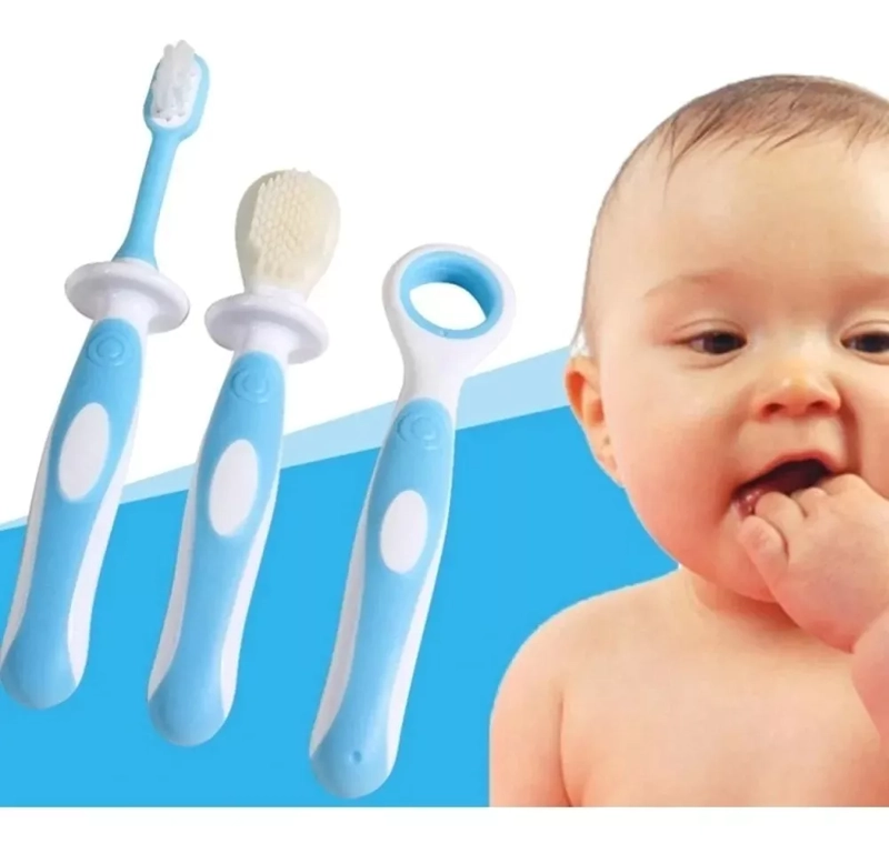 SET ELUN STORE CEPILLOS DENTALES PARA BEBES NIÑO CELESTE - 1