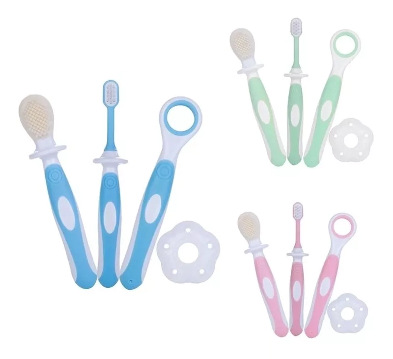 SET ELUN STORE CEPILLOS DENTALES PARA BEBES NIÑA ROSADO - 3
