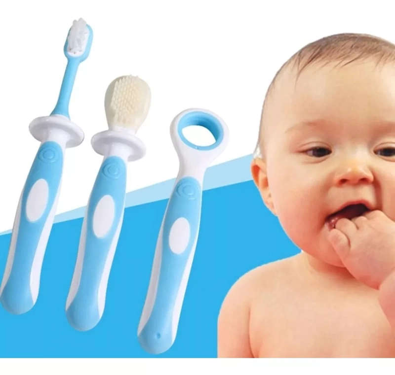 SET ELUN STORE CEPILLOS DENTALES PARA BEBES NIÑA ROSADO - 4