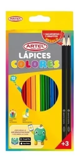 LÁPICES DE COLOR ARTEL LARGOS 12 COLORES - 1