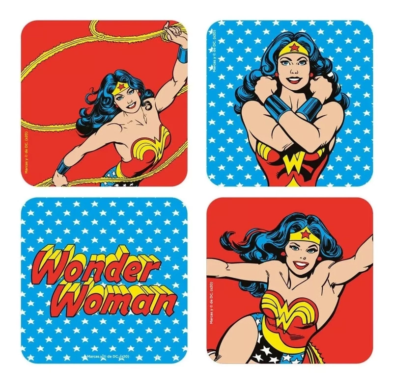 POSA VASO SET 4 UNIDADES WONDER WOMAN DC VAIS - 1