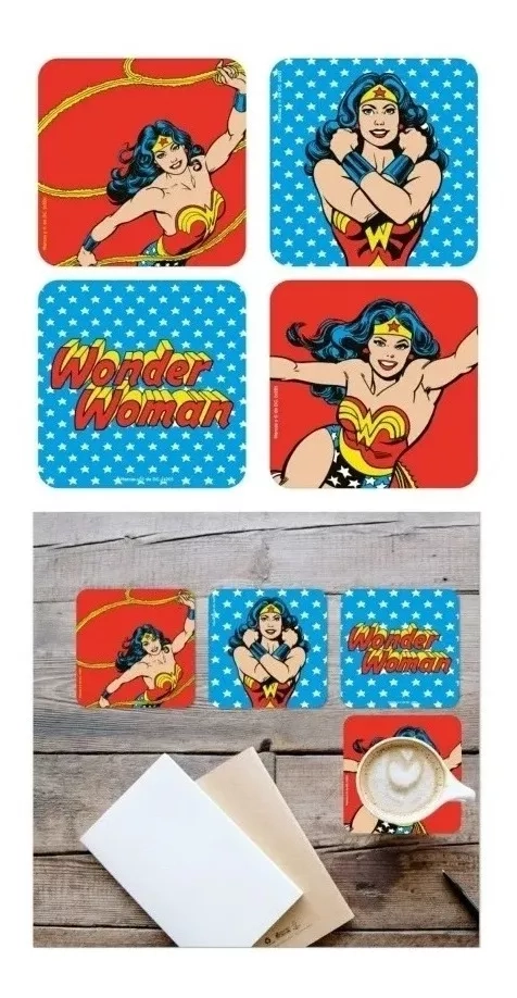 POSA VASO SET 4 UNIDADES WONDER WOMAN DC VAIS - 2
