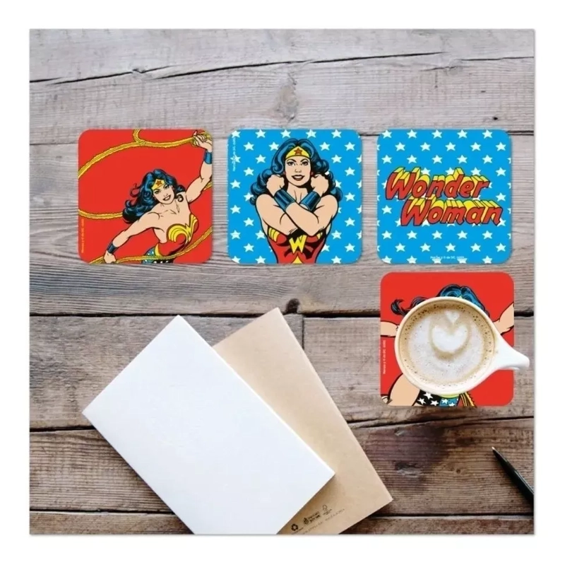 POSA VASO SET 4 UNIDADES WONDER WOMAN DC VAIS - 3