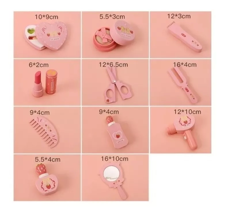 SET MAQUILLAJE NIÑAS JUGUETE MADERA DIDÁCTICO - 4