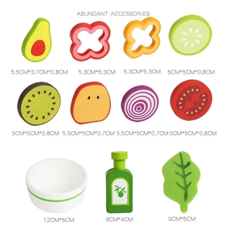 JUGUETE DIDÁCTICO ENSALADA FRUTAS Y VERDURAS MADERA - 4