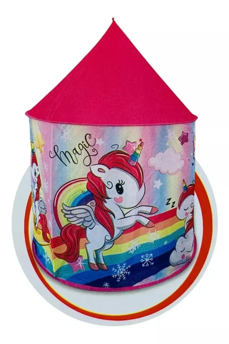 CARPA CASTILLO PISCINA TUNEL UNICORNIO 3 EN 1 ROSADA NIÑA - 3