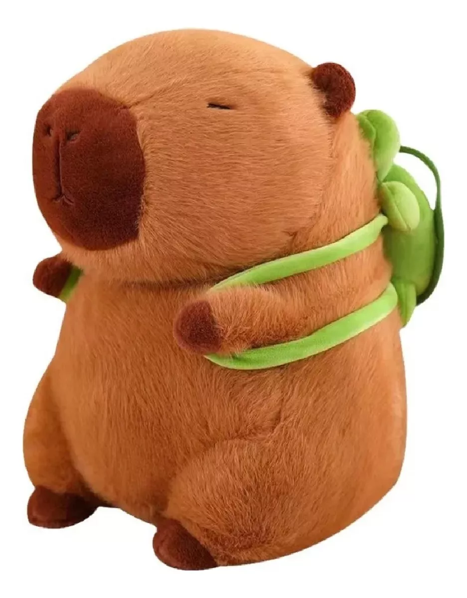 PELUCHE CAPIBARA CON MOCHILA TORTUGA 20 CMS - 1